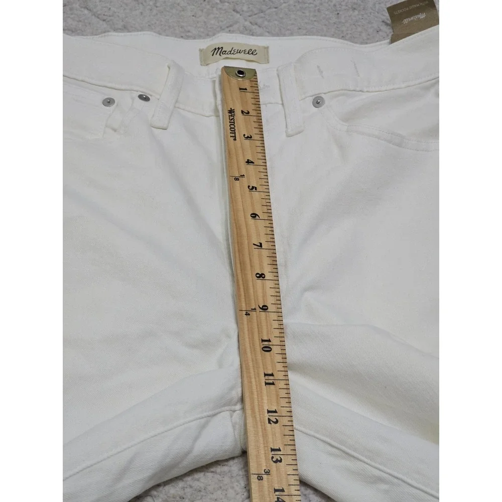 Madewell Womens White Distressed Denim Perfect Vintage Straight Jean Size 28 NWT